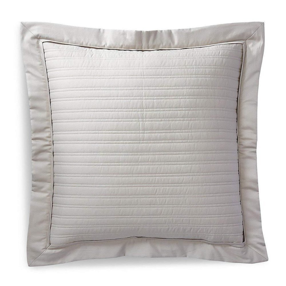 $145 RALPH LAUREN Home Reed Vintage Silver Quilted Euro Pillow Sham 26" x 26"